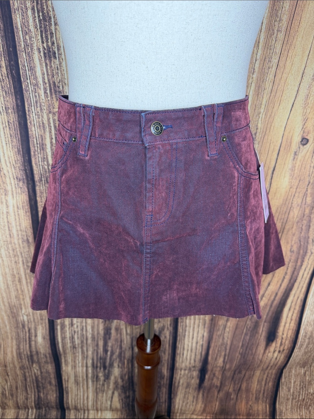 wild fable Maroon Corduroy/Velour Mini Skirt